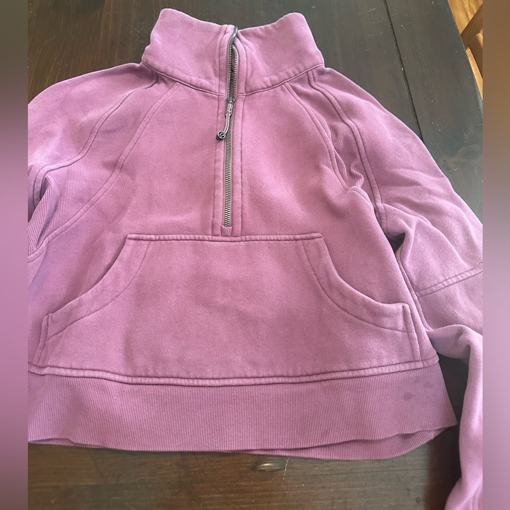 Scuba OS funnel neck half zip vintage plum Size XS/S